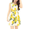 Fashion Rose Printted O-Neck Sleeveless Tank Dress