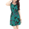 Fashion Rose Printted O-Neck Sleeveless Tank Dress