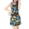 Fashion Rose Printted O-Neck Sleeveless Tank Dress