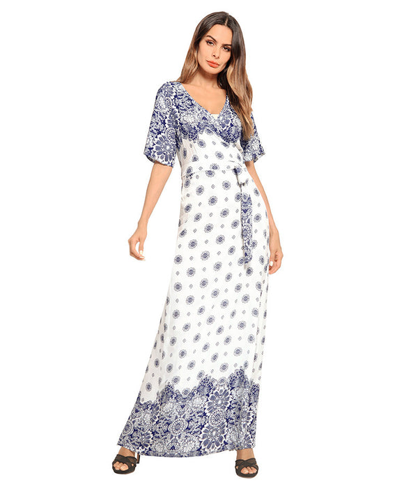 New dress print irregular dress