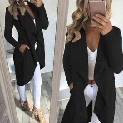 Cotton Windbreaker Long Sleeve Lapel Cardigan Coats