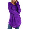 Cotton Slim Round Color Loose Long Sleeved Plus Size Tops