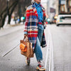 Fashion Color Plaid Long Sleeve Coat