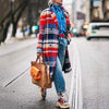 Fashion Color Plaid Long Sleeve Coat