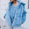 Women's Casual Pure Color Long-Sleeved Pocket Coat